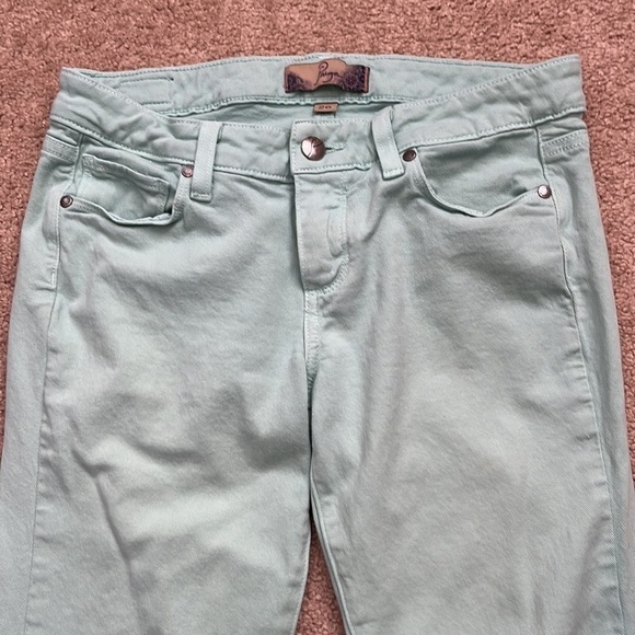 Paige Peg Skinny Pastel Green Jeans - Picture 2 of 10
